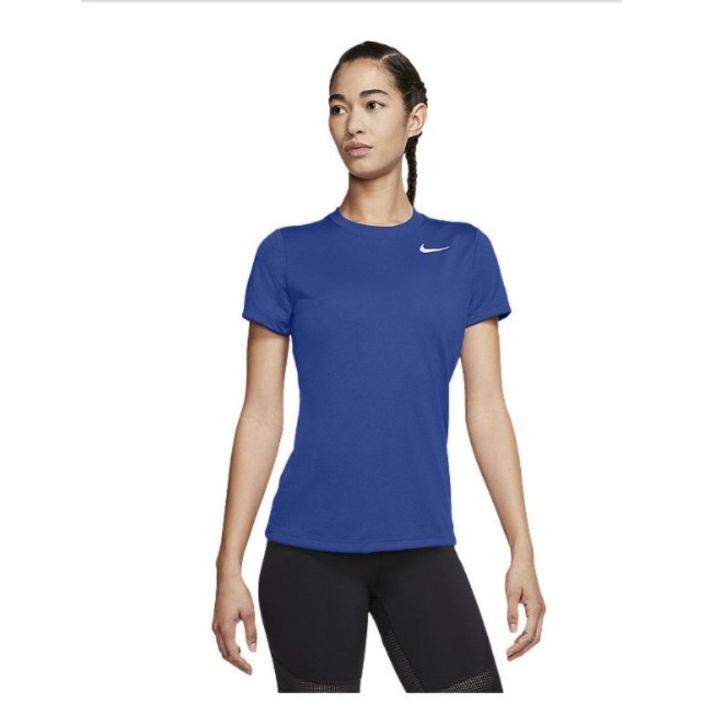 NWT Nike Tee Women's Small Dri-FIT  Training Shirt Top Royal Blue AQ3210-481